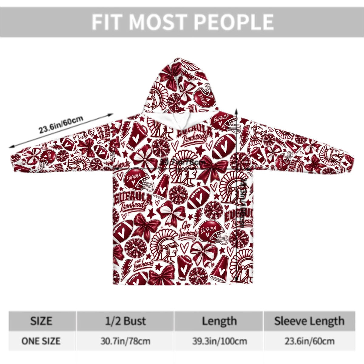 Adult Blanket Hoodie Eufaula Etown