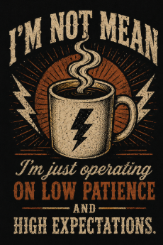 I'm Not Mean Coffee T-Shirt – Funny Sarcastic Cafe Quote Tee