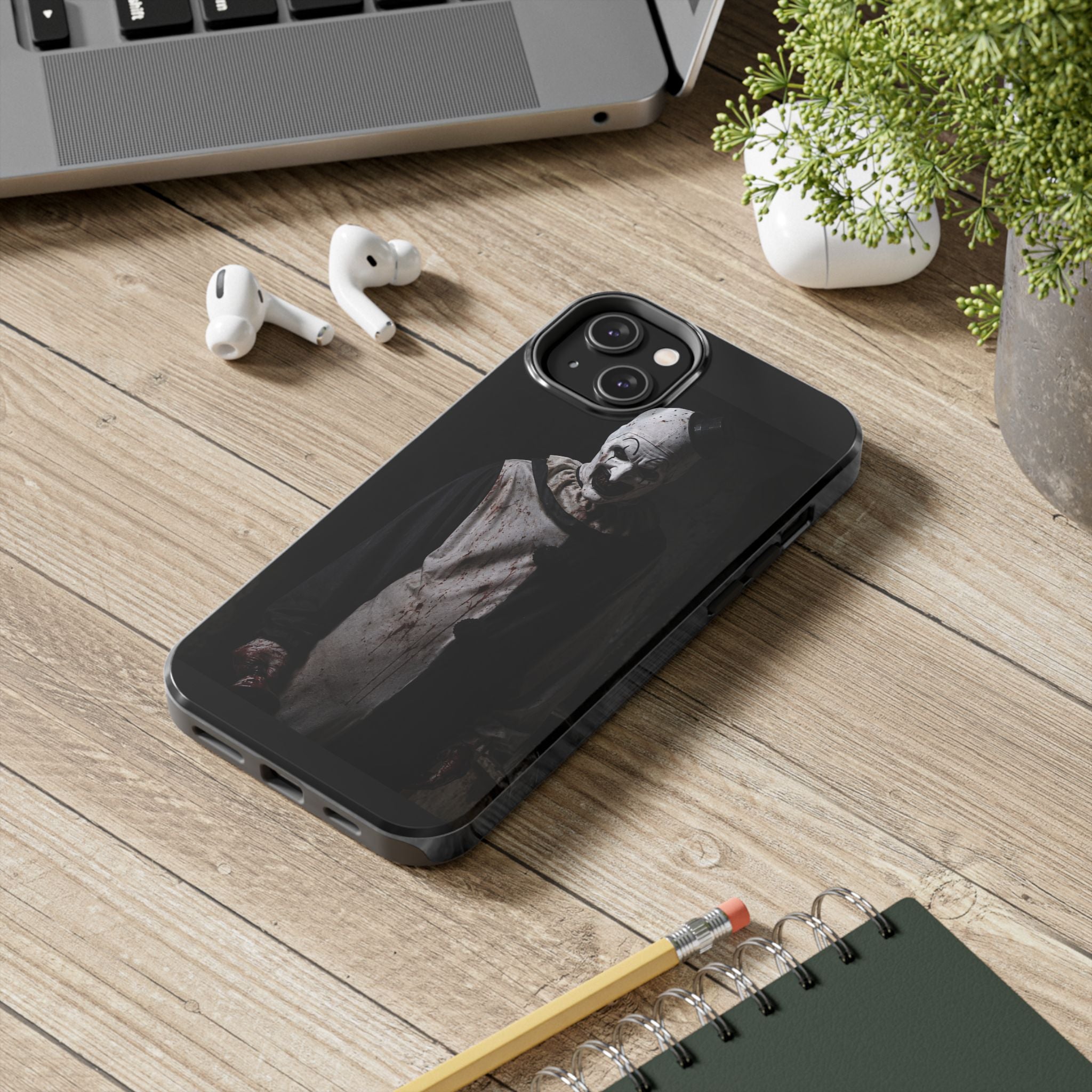 Horror Clown Tough Phone Case – Dark Scary Masked Killer Design for Halloween