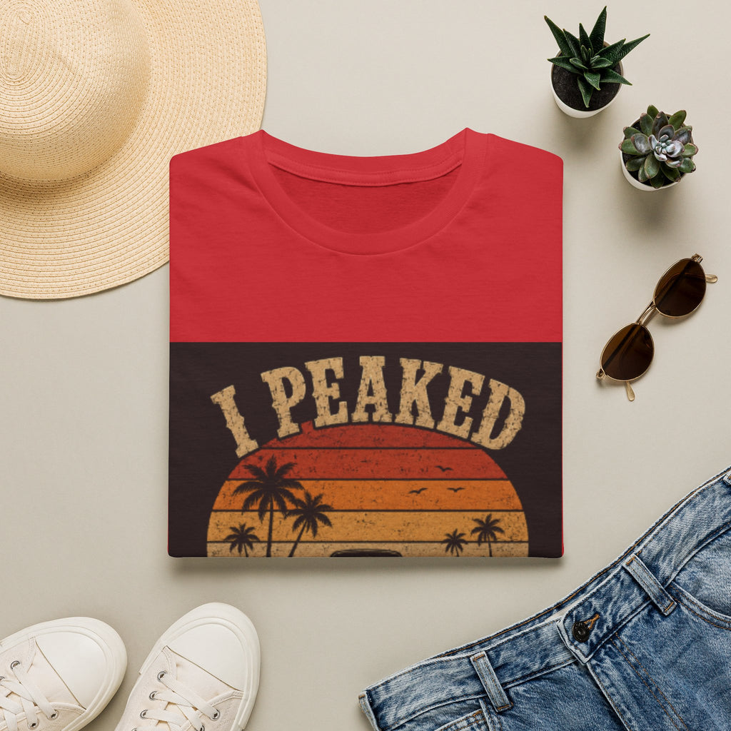I Peaked When I Found a Parking Spot T-Shirt — Funny Vintage Sunset Palm Tee