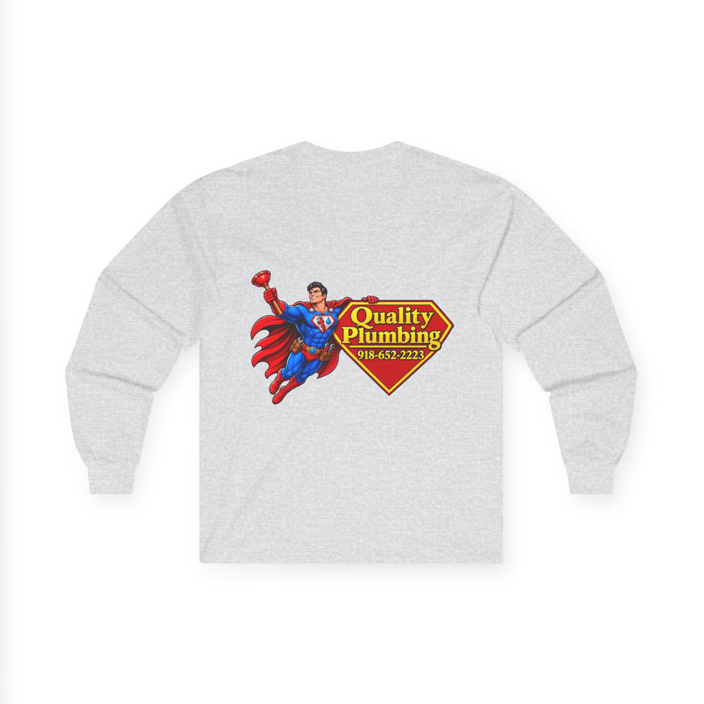 Super Plumber Long Sleeve Tee — "Home of the Super Plumber" Plumbing Hero Shirt
