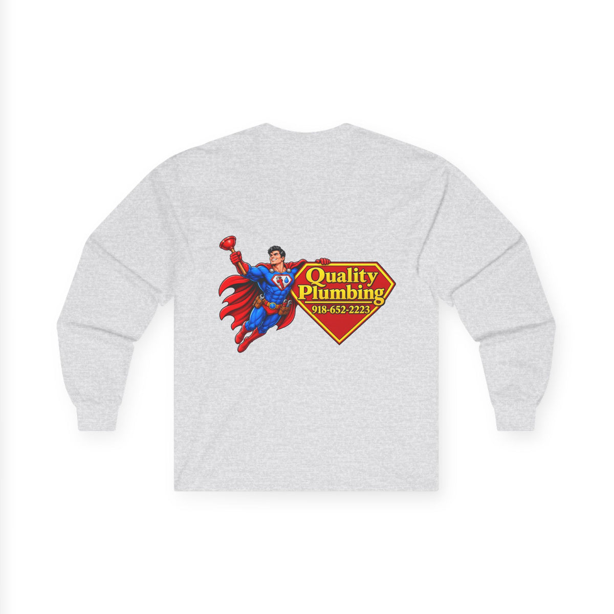 Super Plumber Long Sleeve Tee — "Home of the Super Plumber" Plumbing Hero Shirt