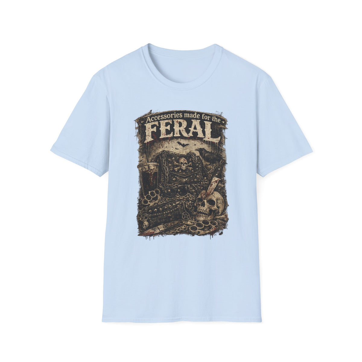 Feral Graphic T-Shirt — "Accessories Made for the Feral" Vintage Skull Tee