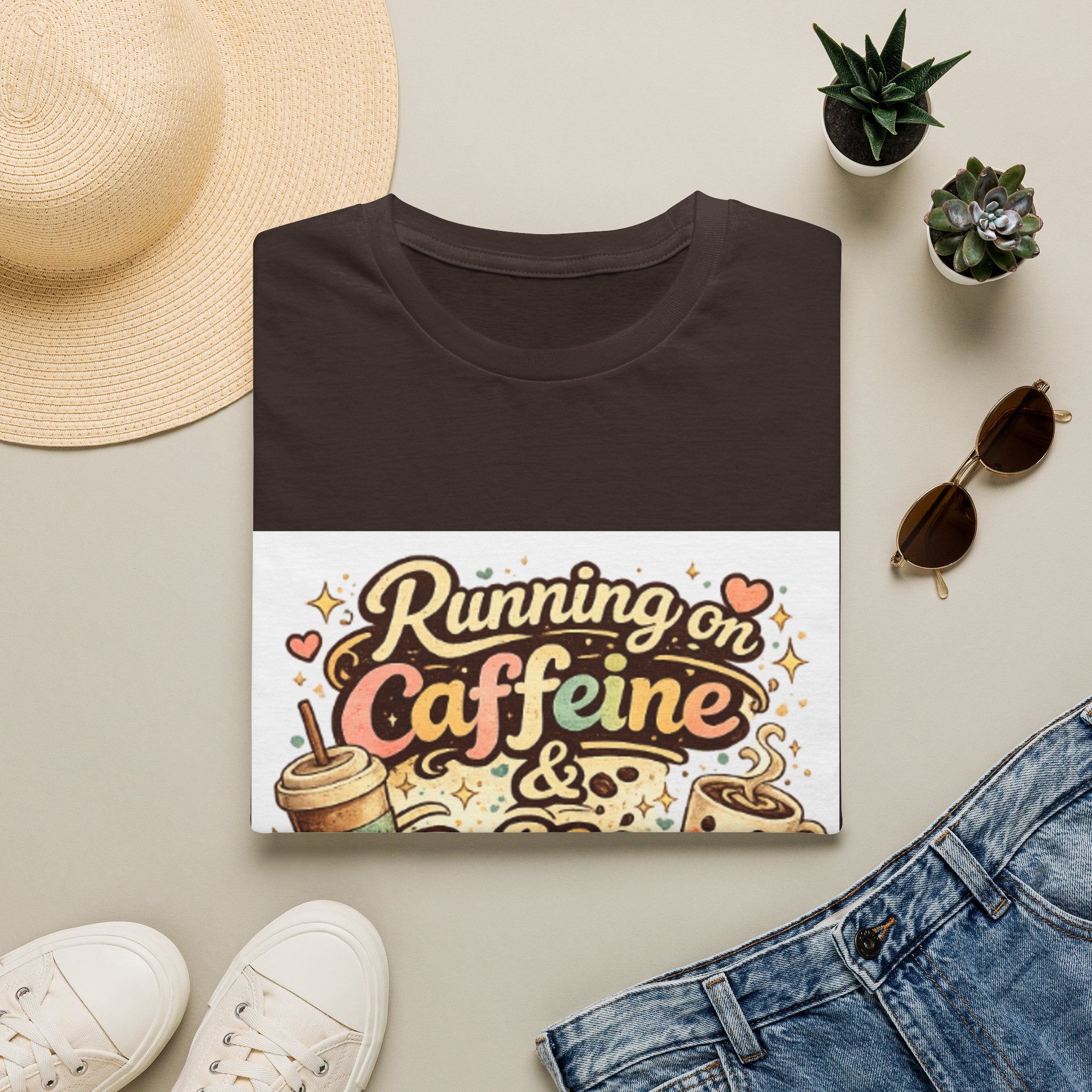 Running on Caffeine T-Shirt — Funny Coffee Lover Tee