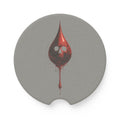 Soapstone Car Coaster — Red Dripping Skull Drop Design