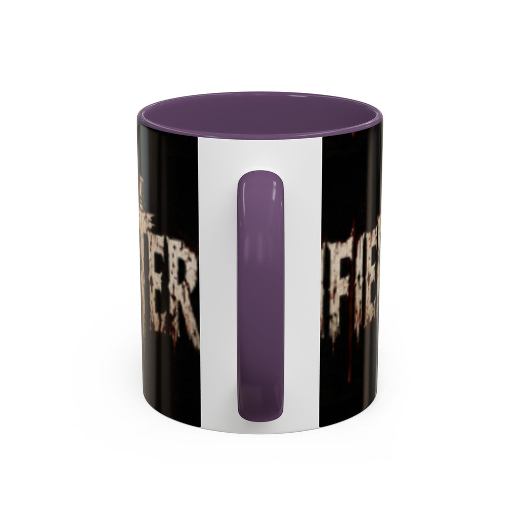 Terrified Horror Accent Coffee Mug — Gothic Scary Text Design (11/15 oz)