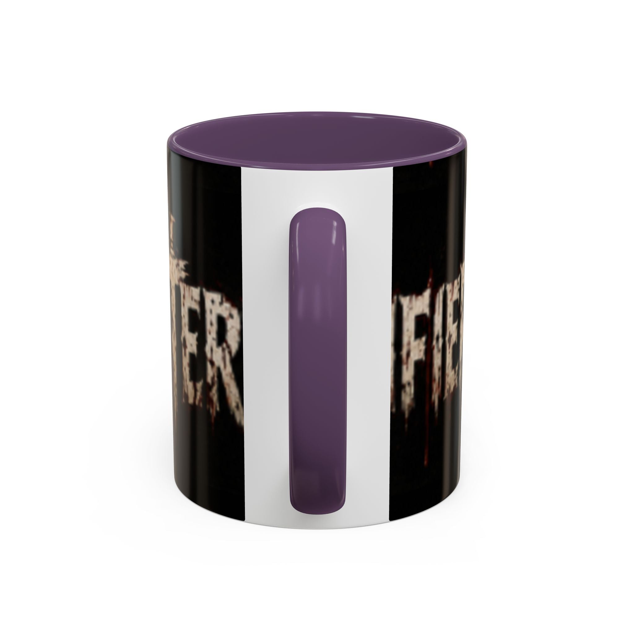 Terrified Horror Accent Coffee Mug — Gothic Scary Text Design (11/15 oz)