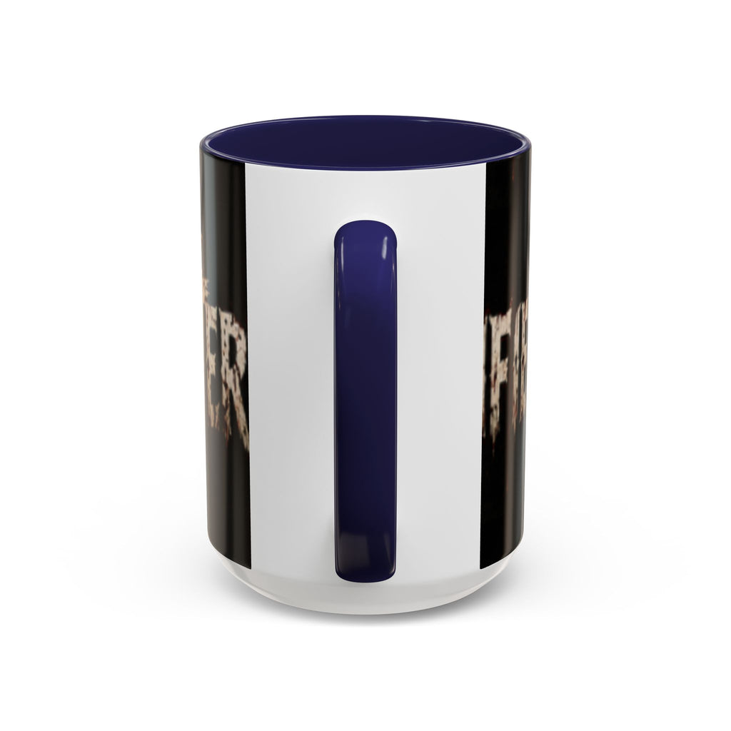 Terrified Horror Accent Coffee Mug — Gothic Scary Text Design (11/15 oz)