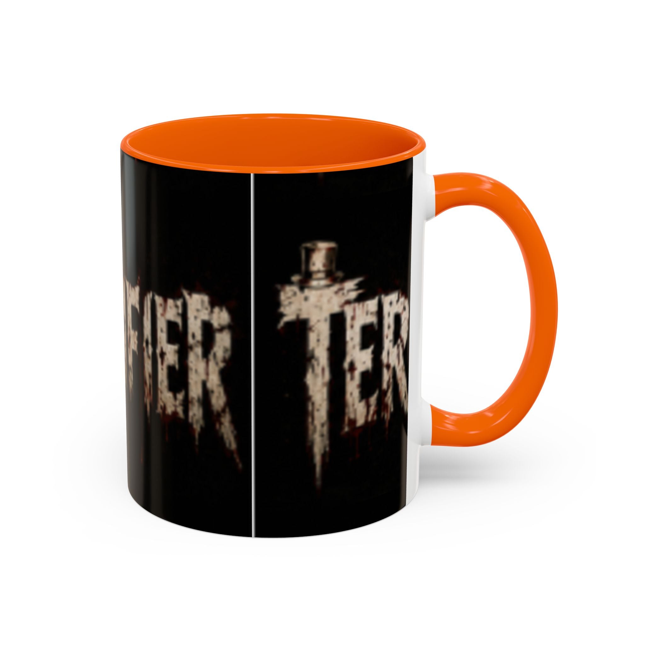 Terrified Horror Accent Coffee Mug — Gothic Scary Text Design (11/15 oz)