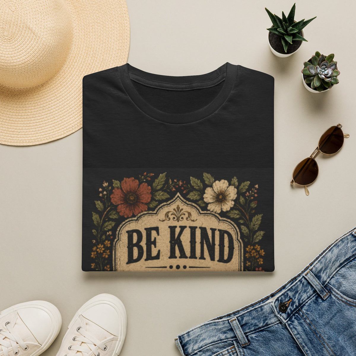 Be Kind Floral T-Shirt – Vintage Inspirational Graphic Tee
