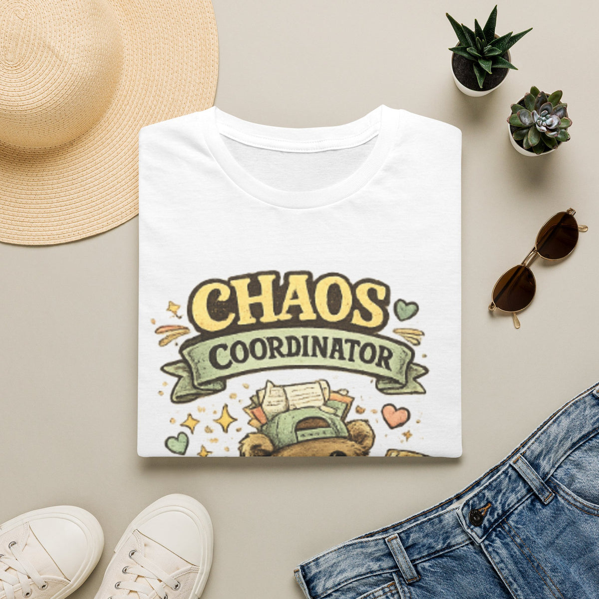 Chaos Coordinator T-Shirt — Cute Raccoon Organizer Graphic Tee