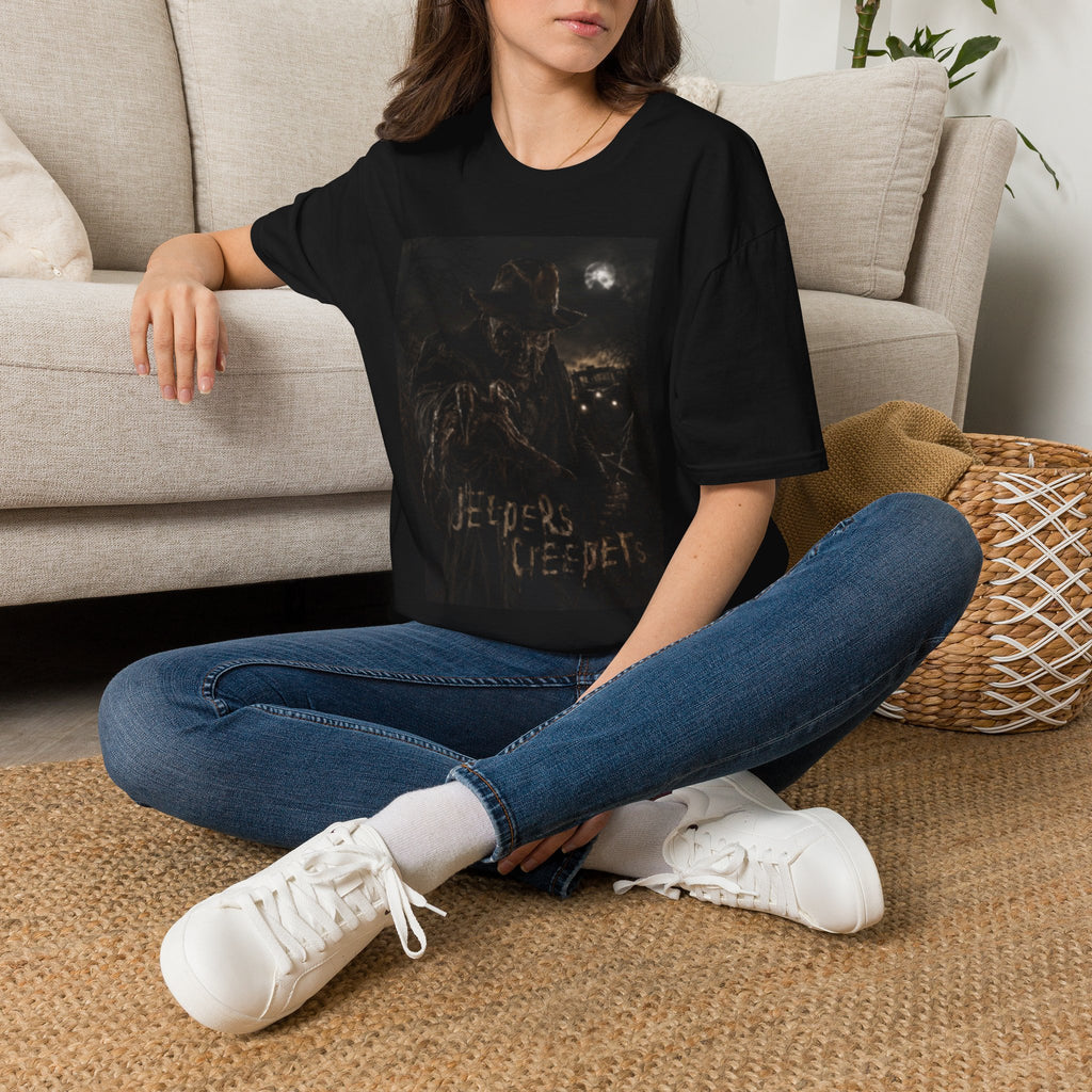 Creepy Cat Moonlit Night T-Shirt — "Creepy Creep" Gothic Graphic Tee