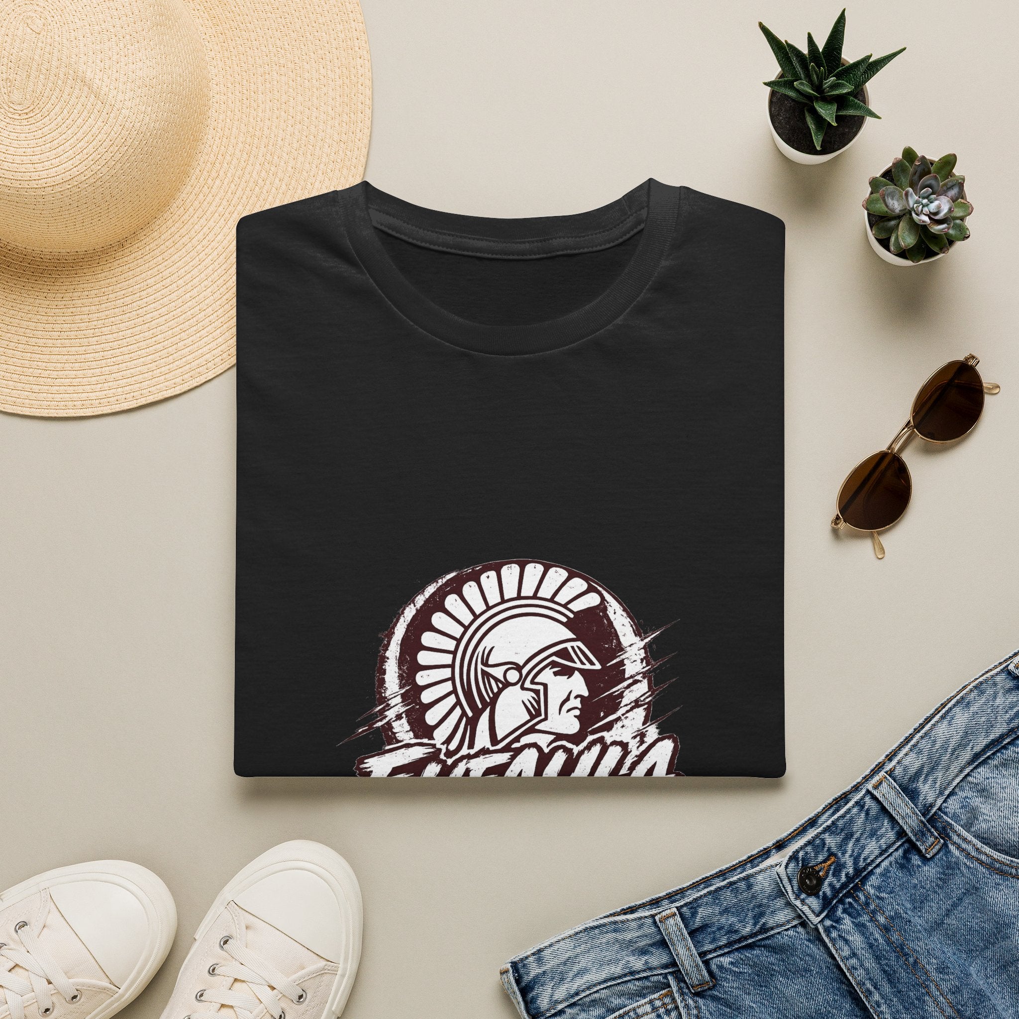 Trojan Helmet Graphic T‑Shirt — Eufaula Ironheads Vintage Sports Tee