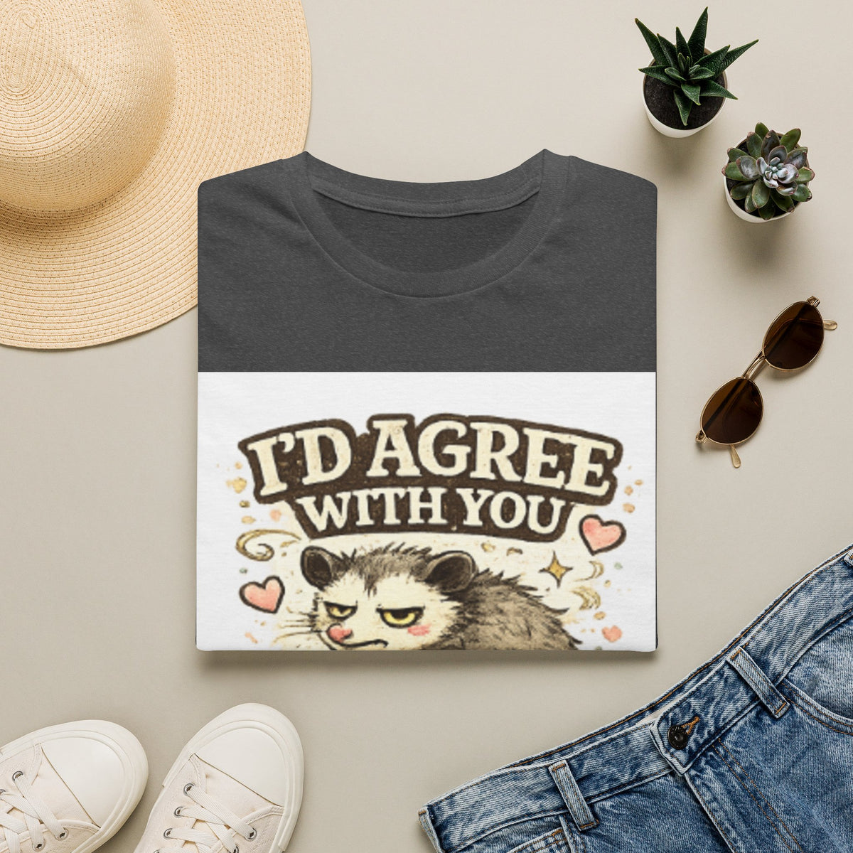 I'd Agree With You T-Shirt — Funny Grumpy Cat Quote Tee