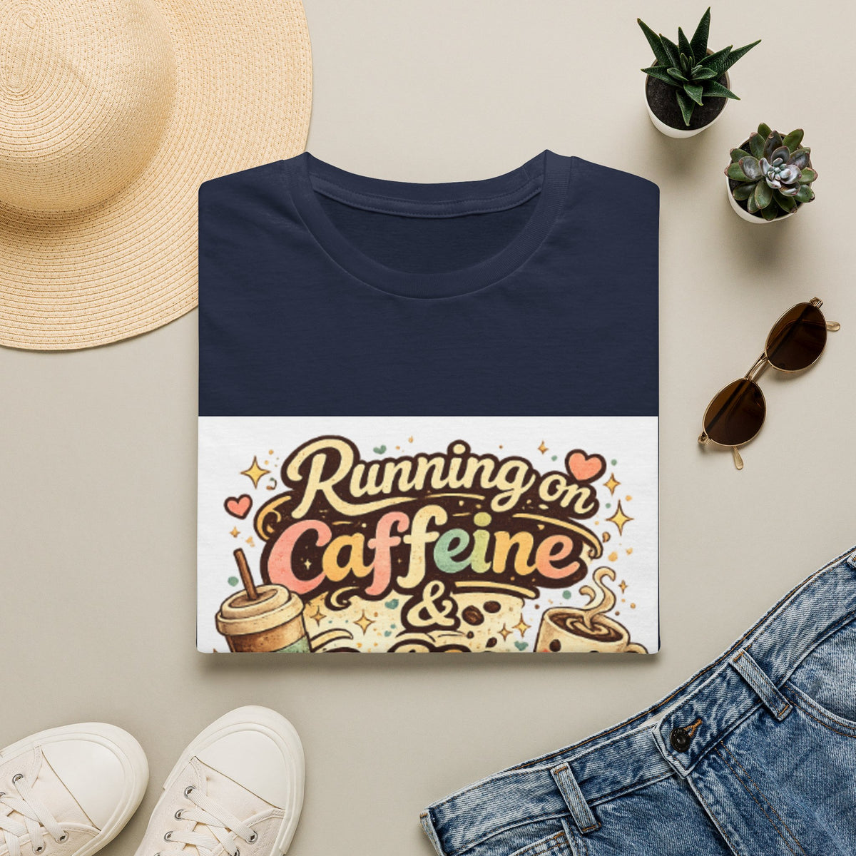 Running on Caffeine T-Shirt — Funny Coffee Lover Tee