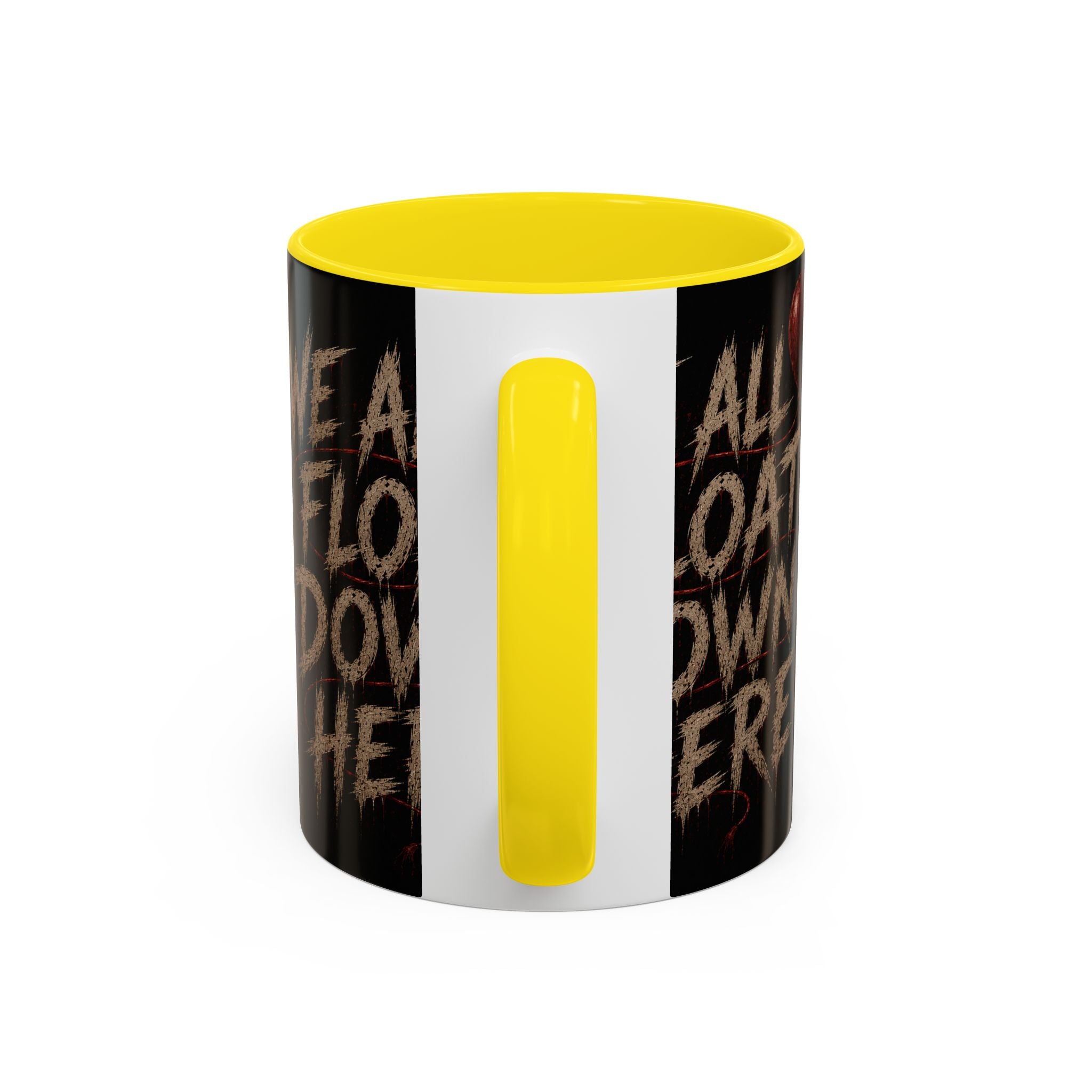 We All Float Down Here Coffee Mug — Horror Balloon Accent Mug (11/15oz)