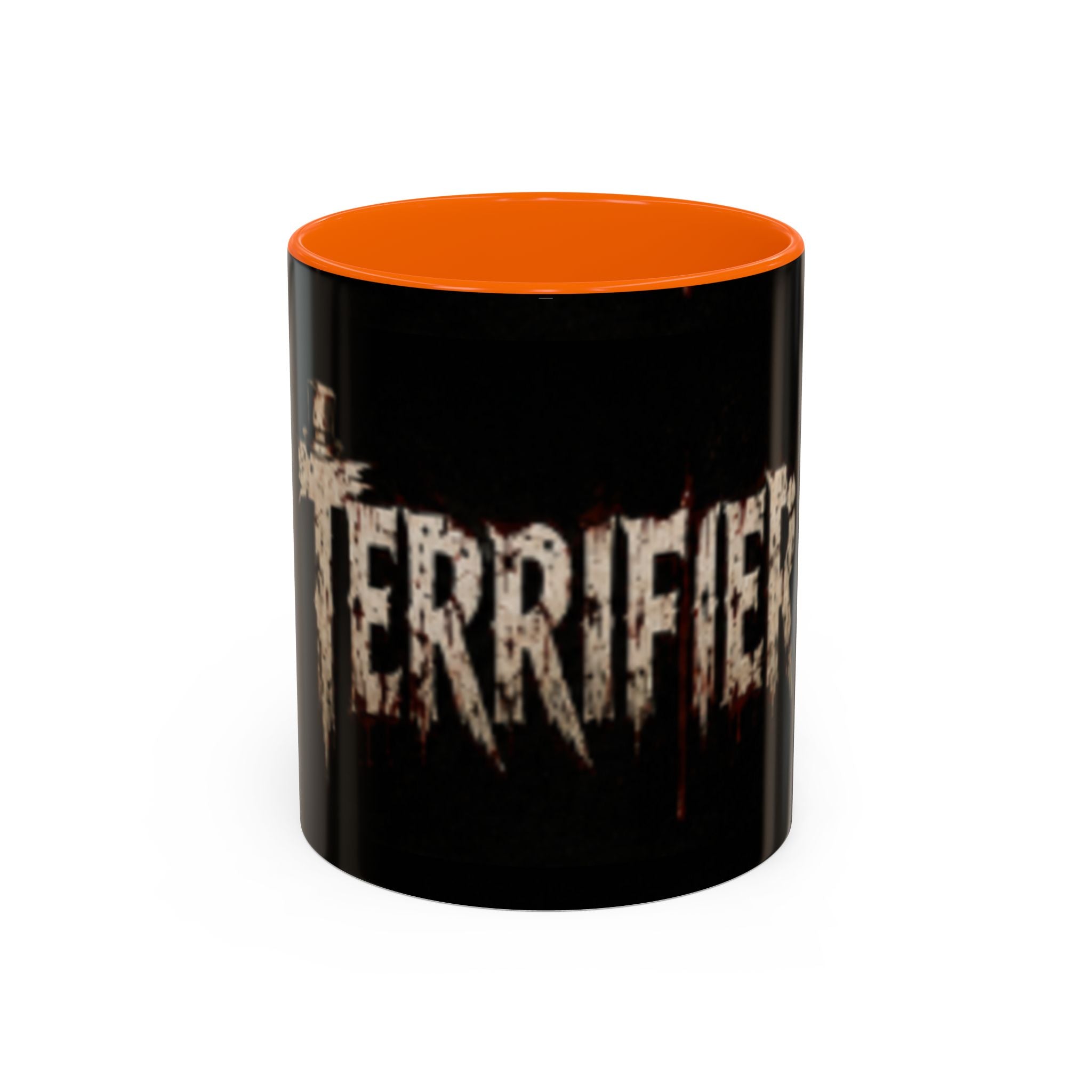 Terrified Horror Accent Coffee Mug — Gothic Scary Text Design (11/15 oz)