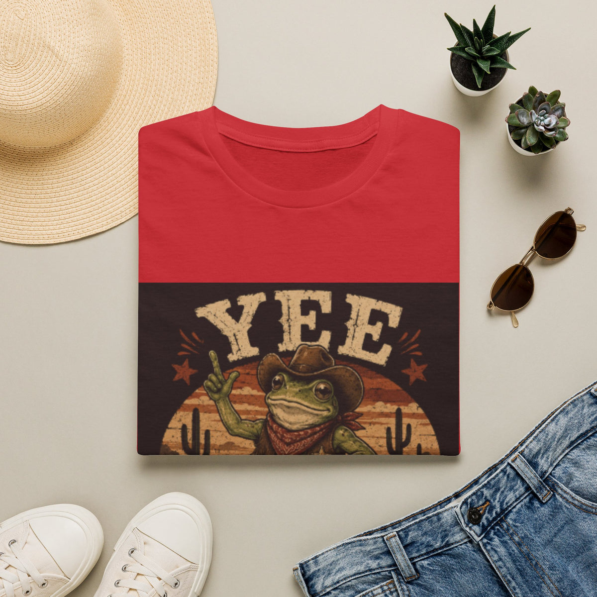 Yee Haw Frog T-Shirt — Vintage Cowboy Frog Graphic Tee