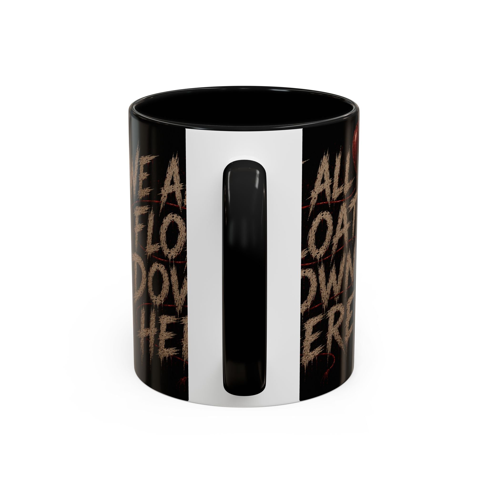 We All Float Down Here Coffee Mug — Horror Balloon Accent Mug (11/15oz)