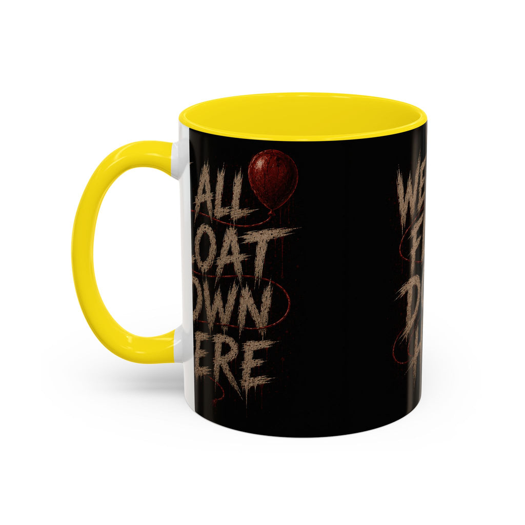 We All Float Down Here Coffee Mug — Horror Balloon Accent Mug (11/15oz)