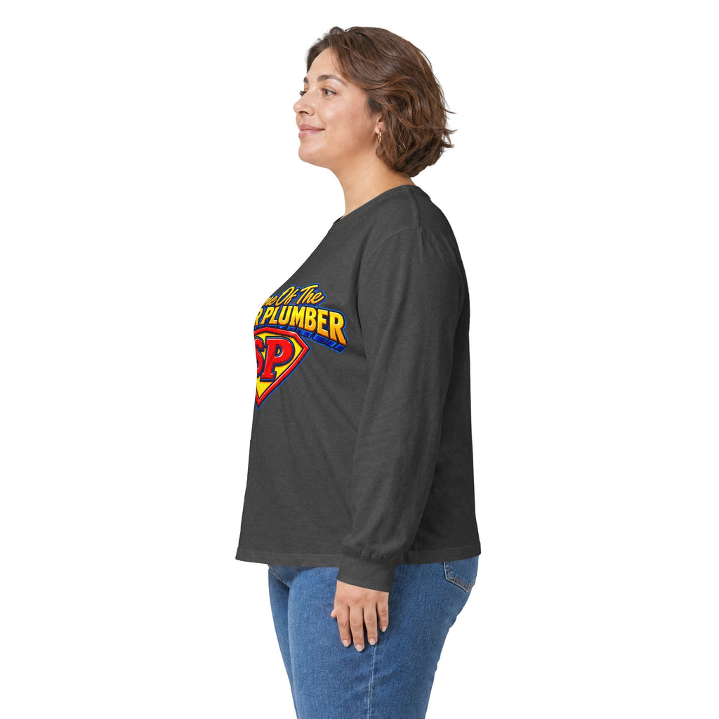Super Plumber Long Sleeve Tee — "Home of the Super Plumber" Plumbing Hero Shirt