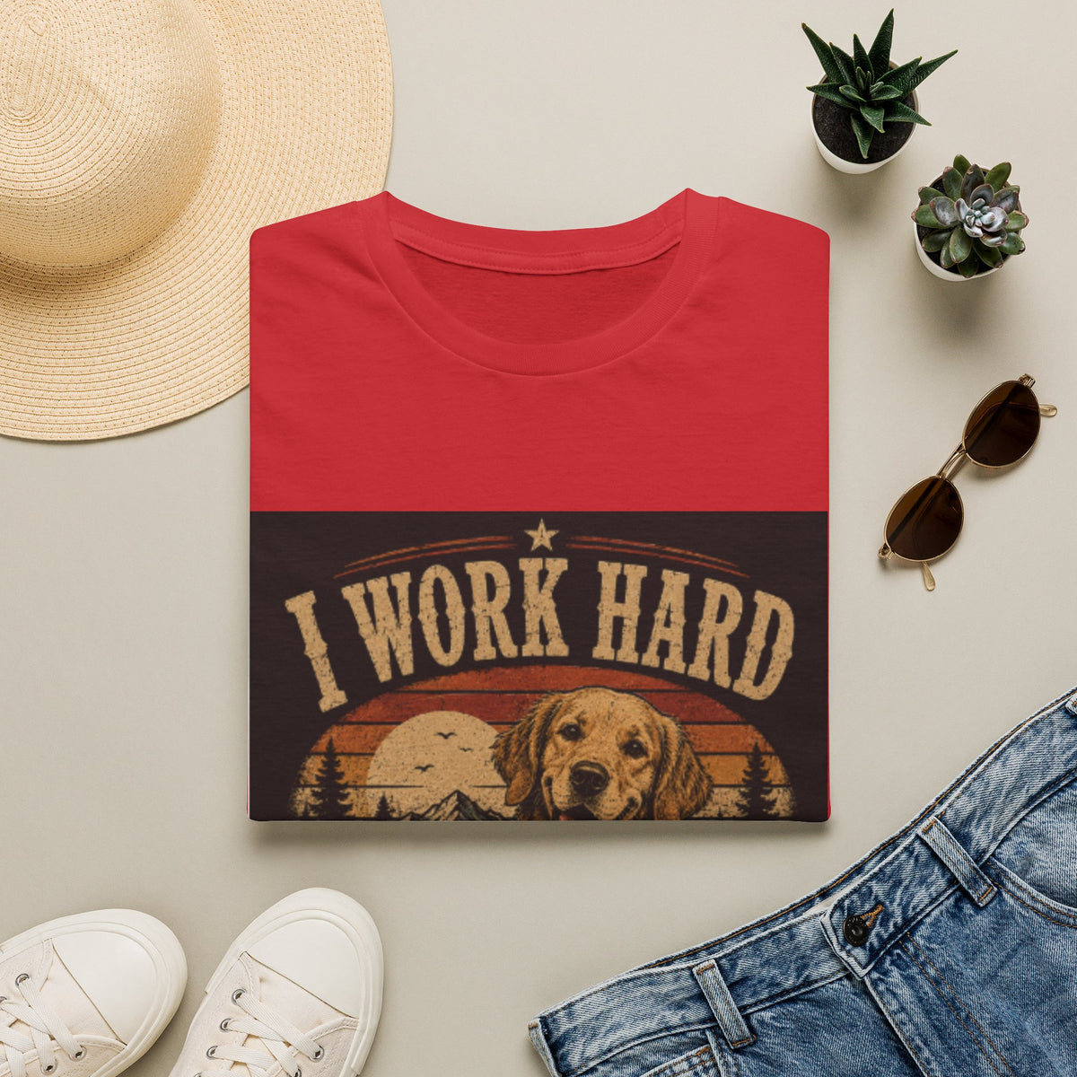 T-Shirt — "I Work Hard So My Dog Can Have a Better Life" Vintage Dog Lover Tee