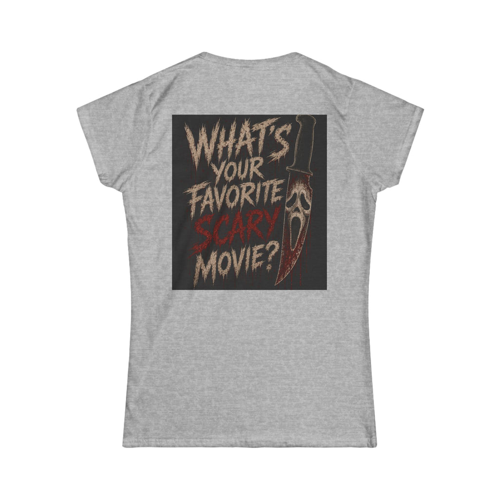 Ghostface Horror Tee — "What's Your Favorite Scary Movie?" Women's Shirt