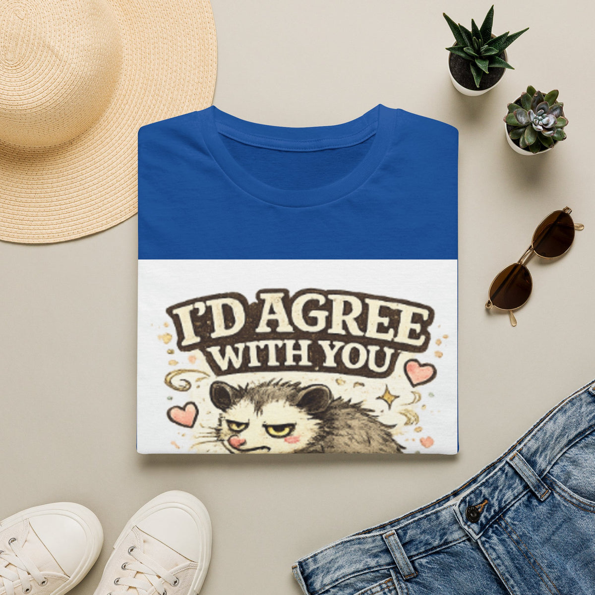 I'd Agree With You T-Shirt — Funny Grumpy Cat Quote Tee