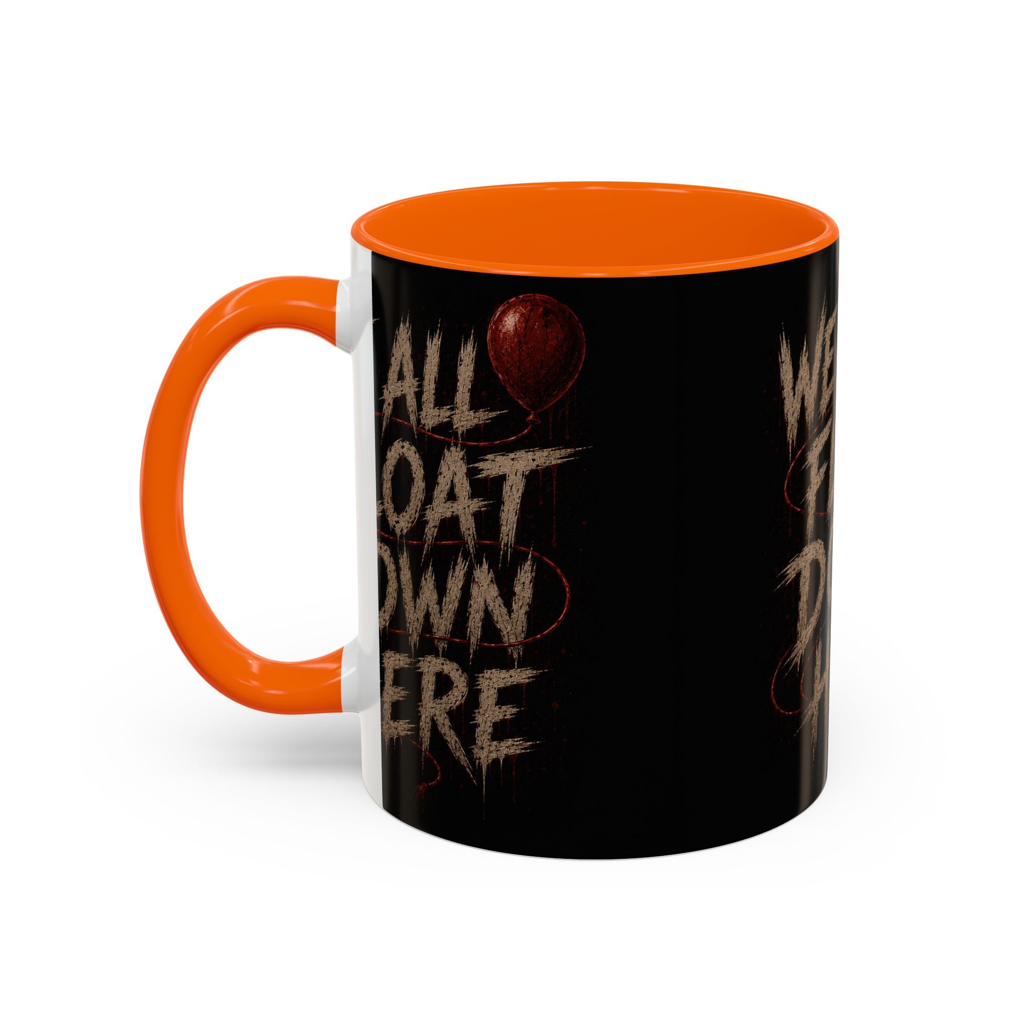 We All Float Down Here Coffee Mug — Horror Balloon Accent Mug (11/15oz)
