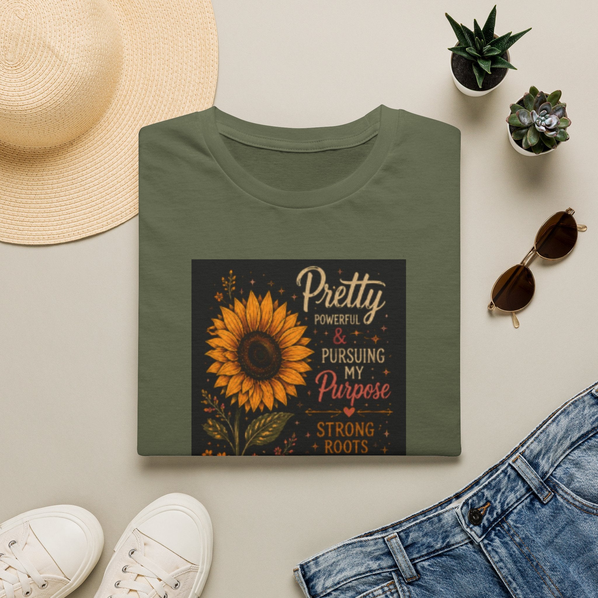 Sunflower 'Pretty, Powerful & Pursuing My Purpose' T-Shirt