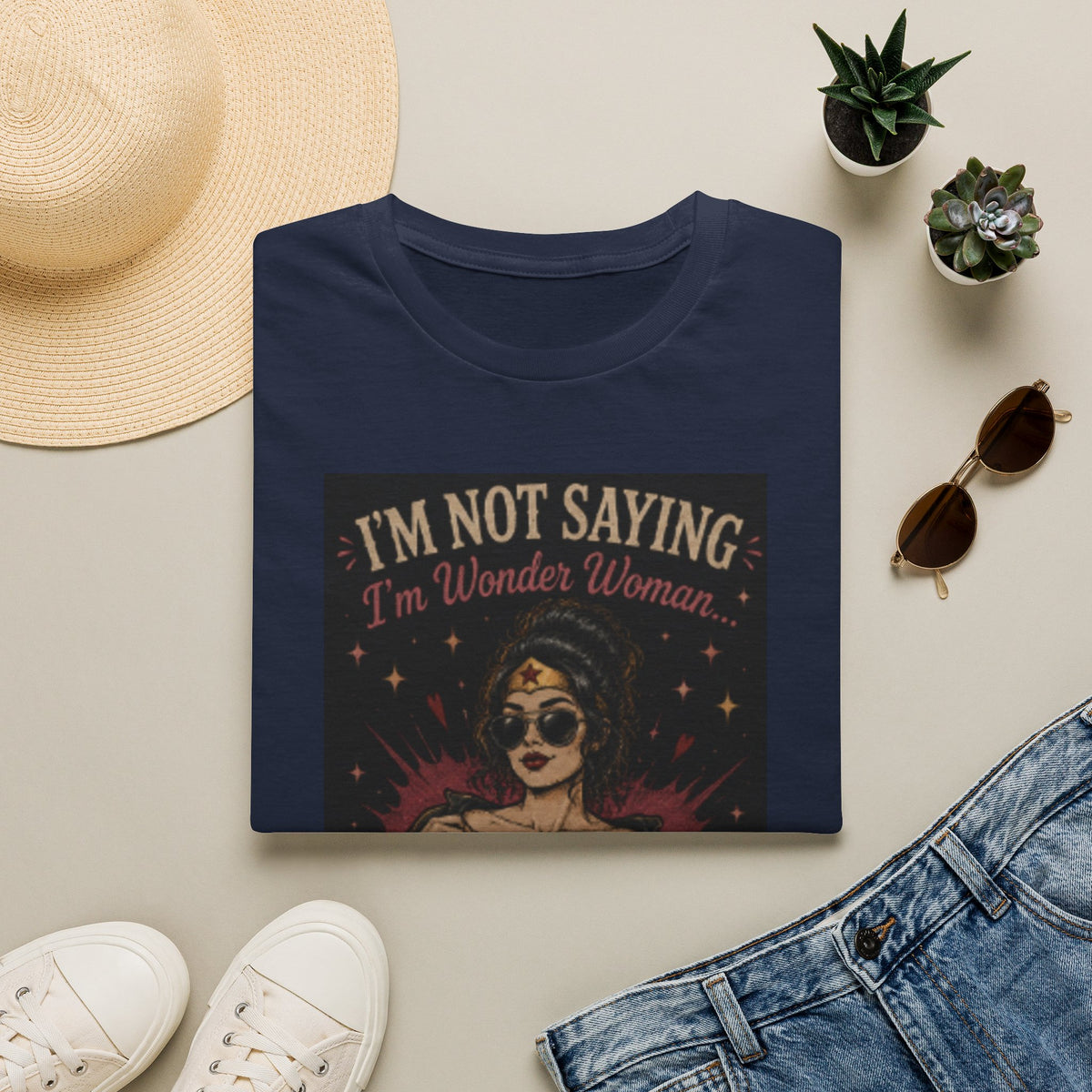 Wonder Woman Vintage Tee — “I’m Not Saying I’m Wonder Woman” Graphic T-Shirt