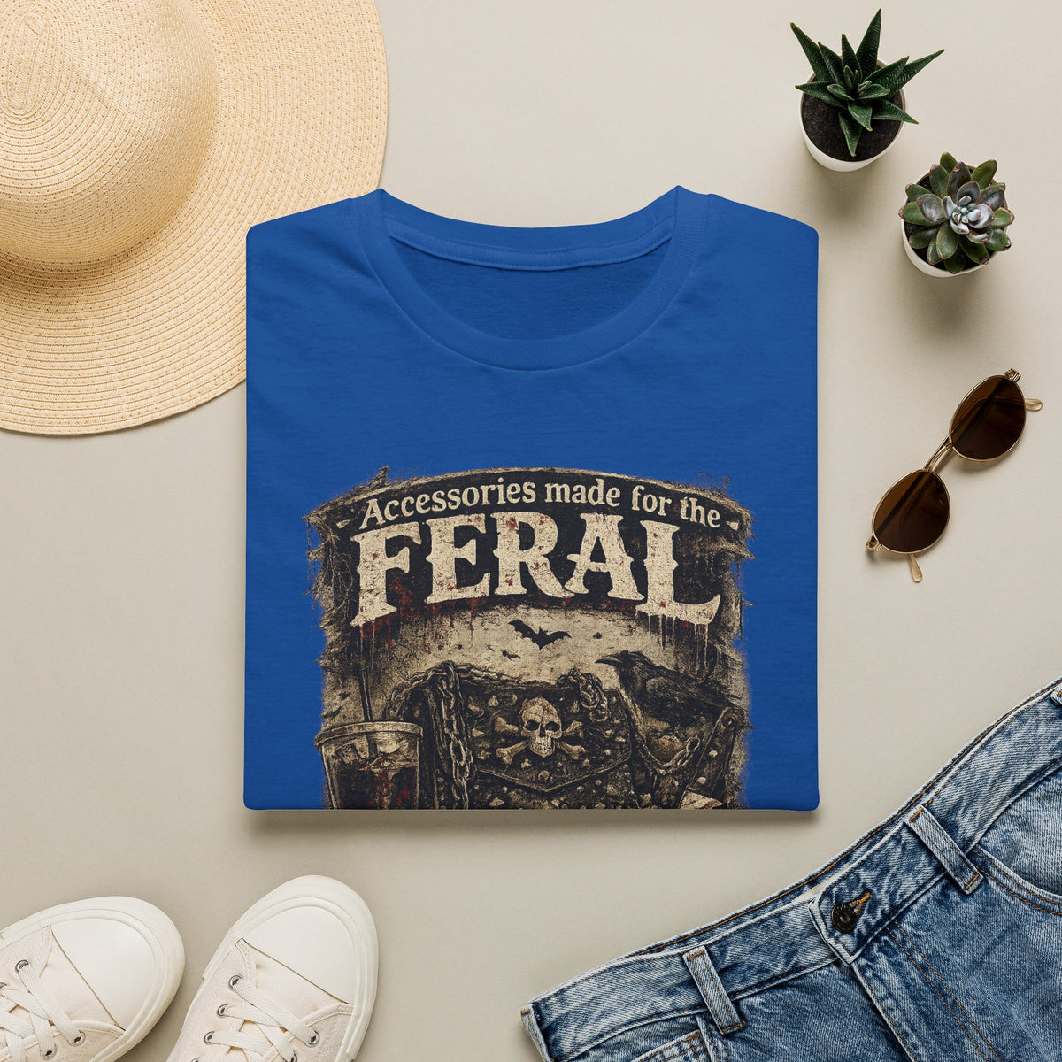 Feral Graphic T-Shirt — "Accessories Made for the Feral" Vintage Skull Tee