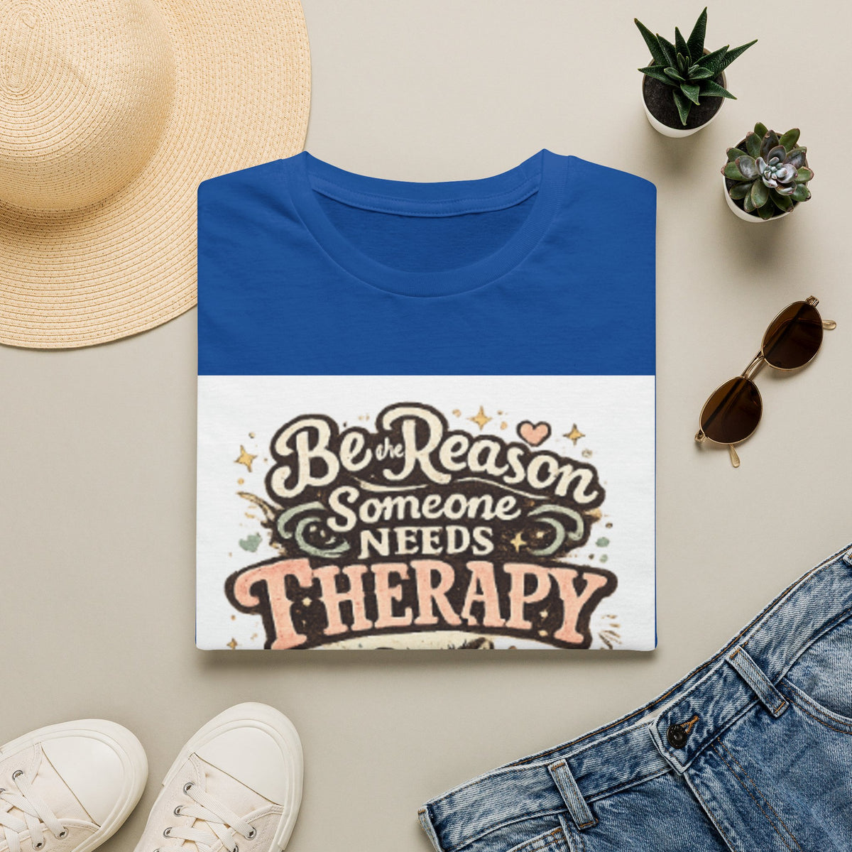 T-Shirt — "Be the Reason Someone Needs Therapy" Comfort Tee with Cute Raccoon Design