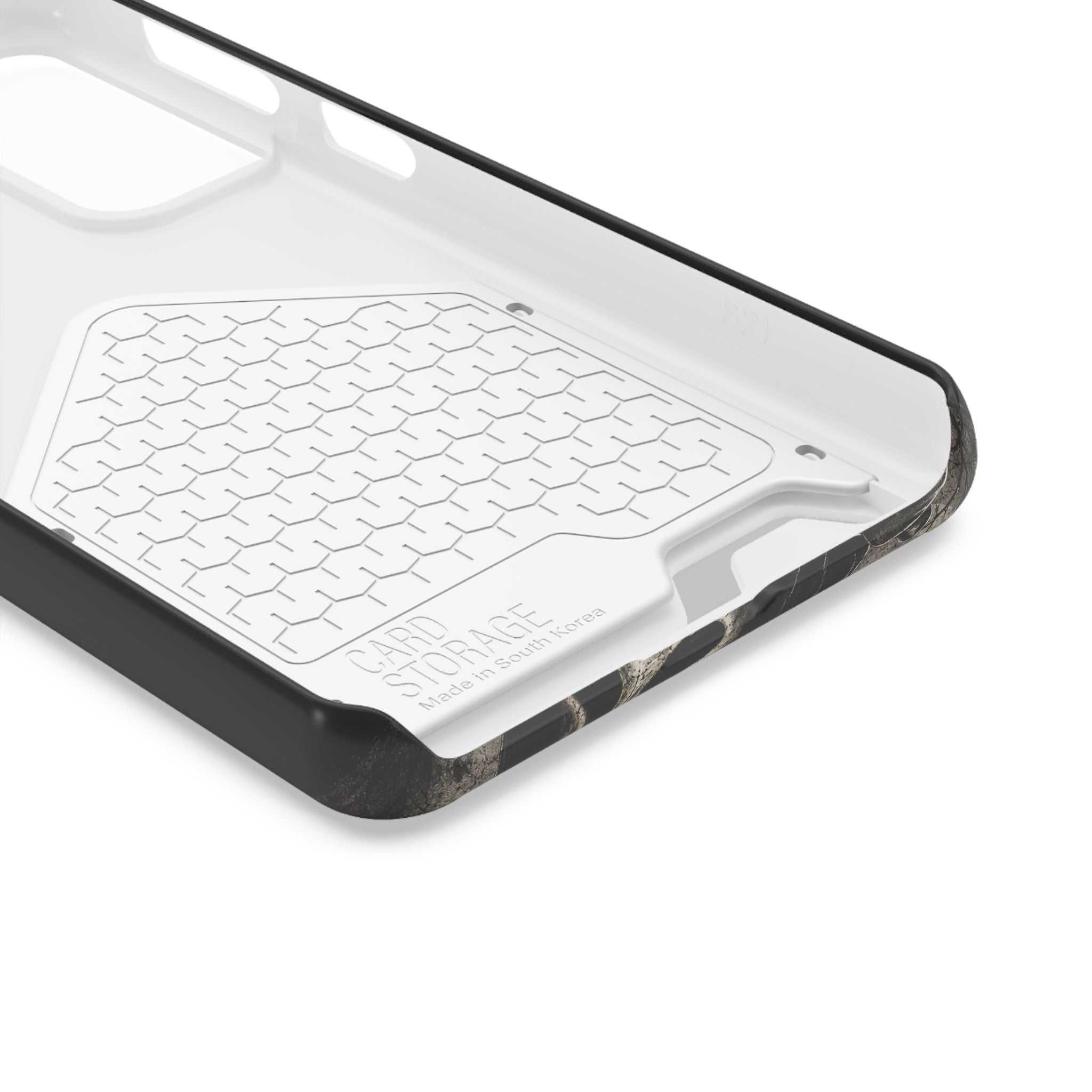 Ghostface Phone Case with Card Holder — Horror Movie Scream Mask Design