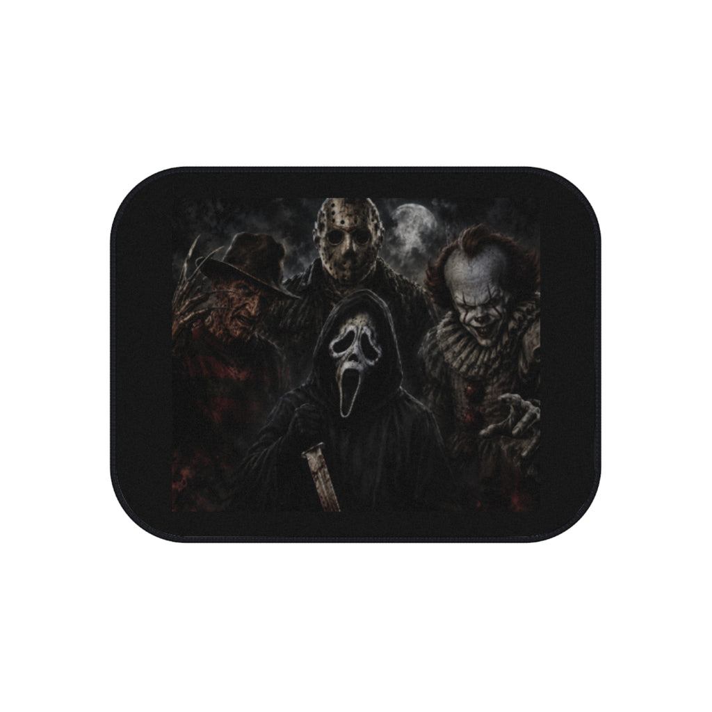 Horror Icons Car Mats (Set of 4) — Creepy Movie Villains Front & Rear Floor Mats