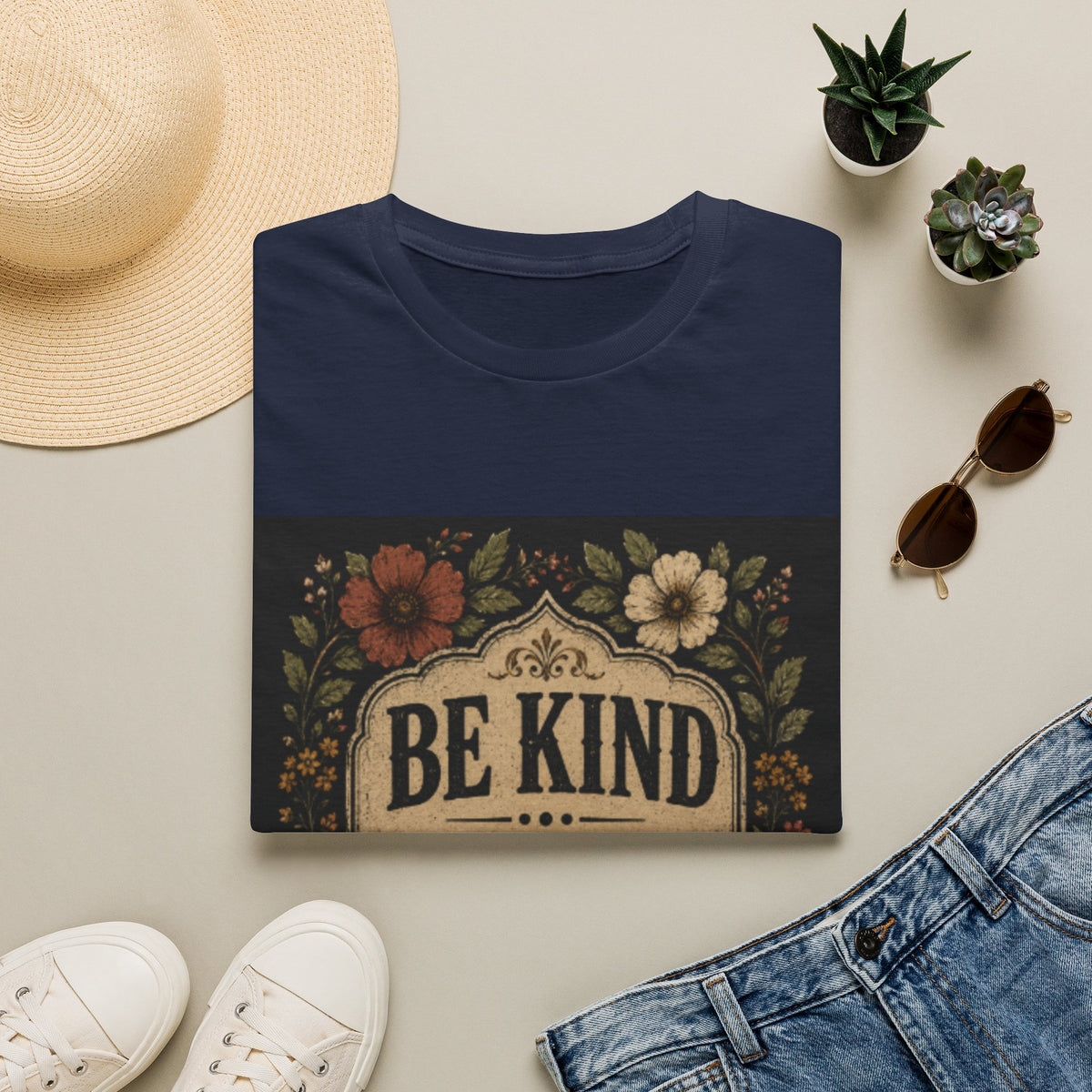Be Kind Floral T-Shirt – Vintage Inspirational Graphic Tee