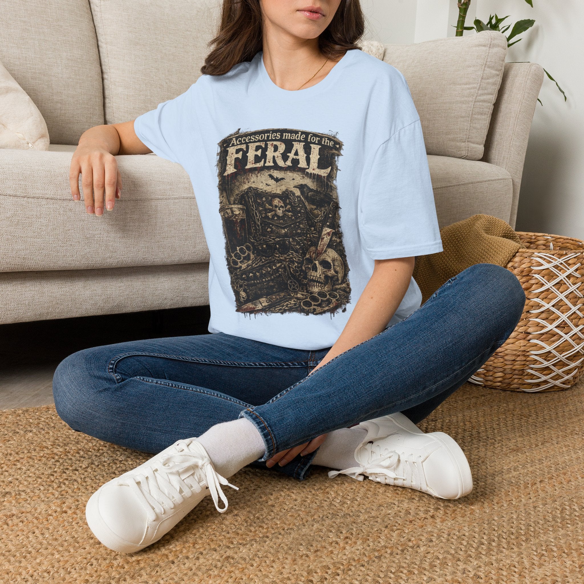 Feral Graphic T-Shirt — "Accessories Made for the Feral" Vintage Skull Tee