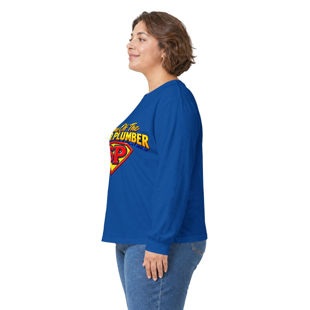 Super Plumber Long Sleeve Tee — "Home of the Super Plumber" Plumbing Hero Shirt