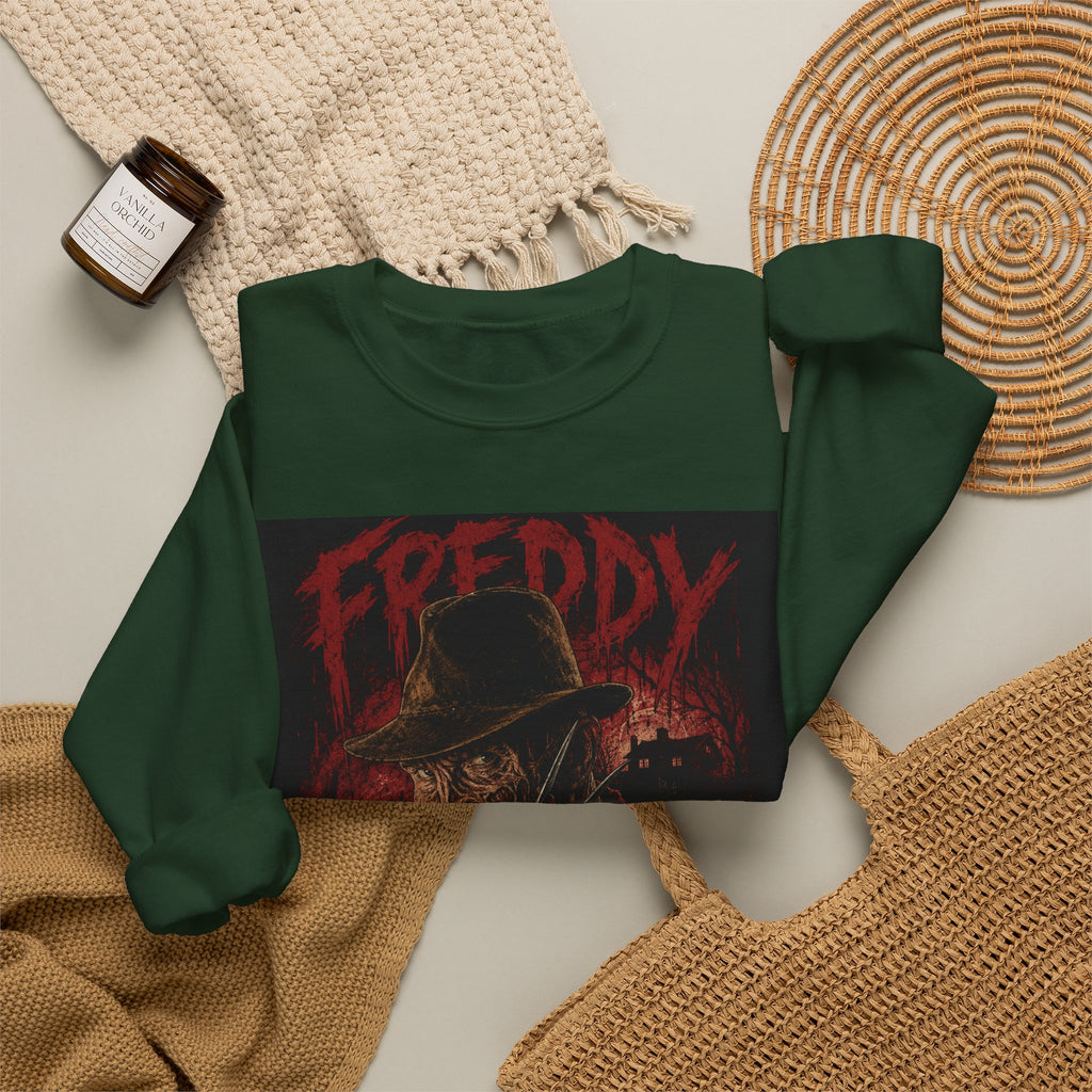 Freddy Krueger Horror Crewneck Sweatshirt - "Welcome To My Nightmare Bitch" Graphic