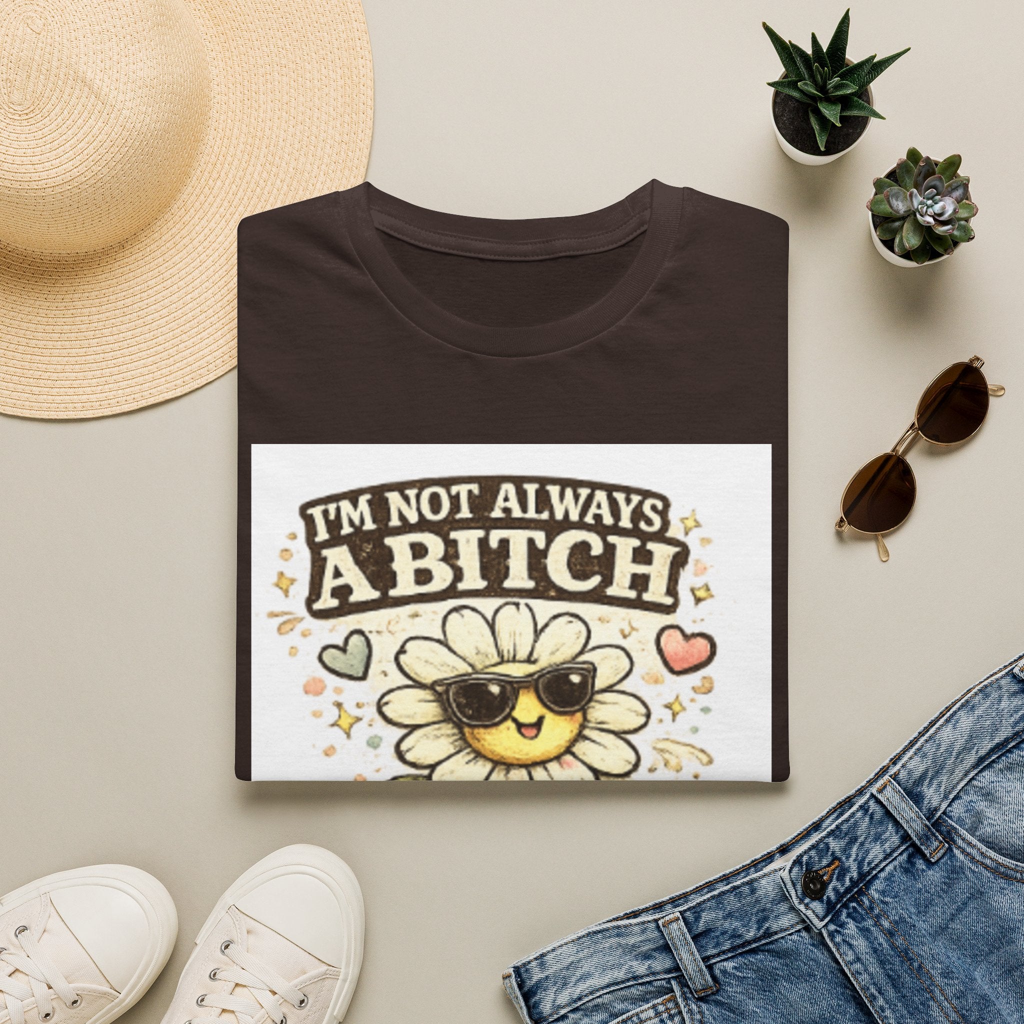 Graphic T-Shirt — "I'm Not Always A Bitch" Sunflower with Sunglasses (Just Kidding, Go f**k Yourself)