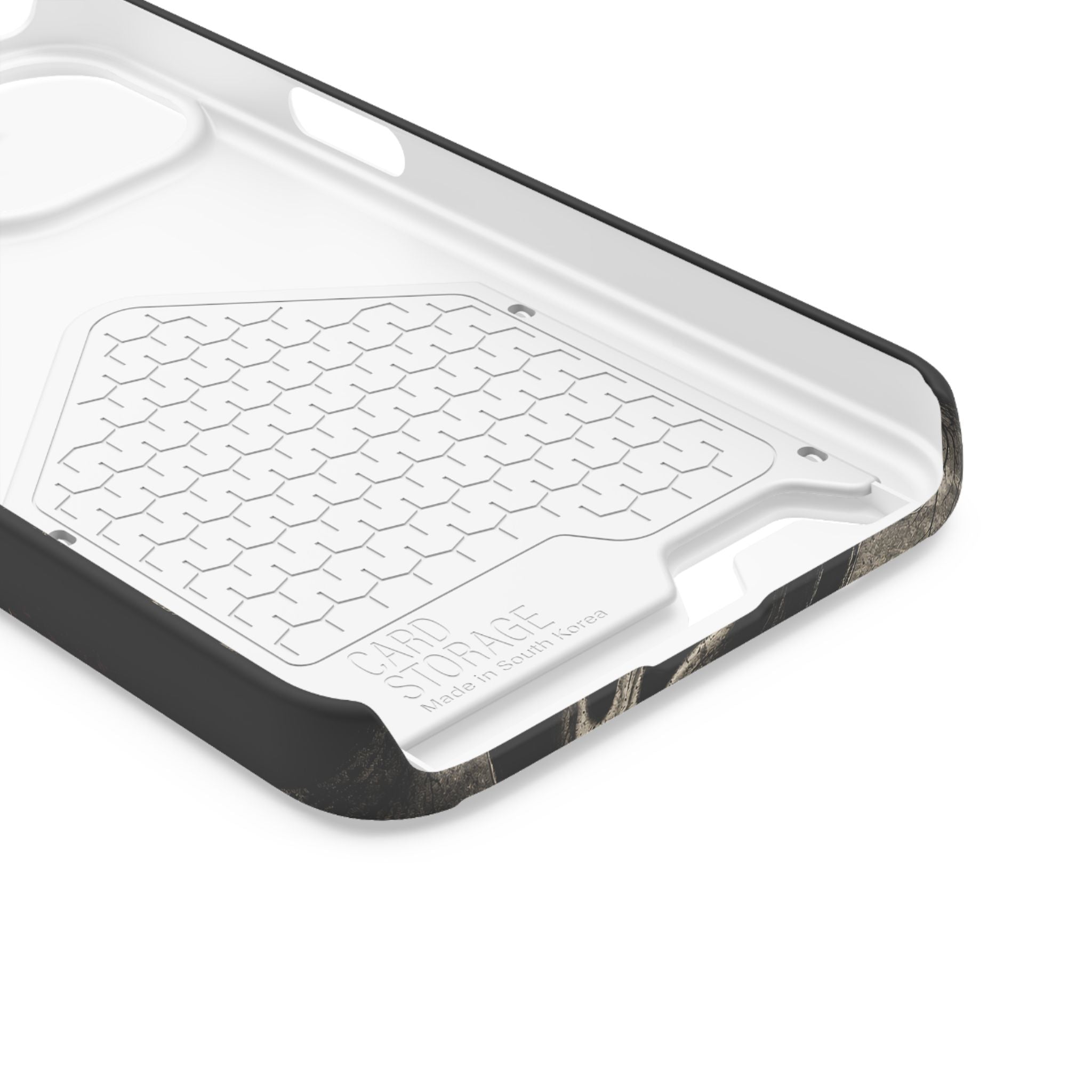 Ghostface Phone Case with Card Holder — Horror Movie Scream Mask Design