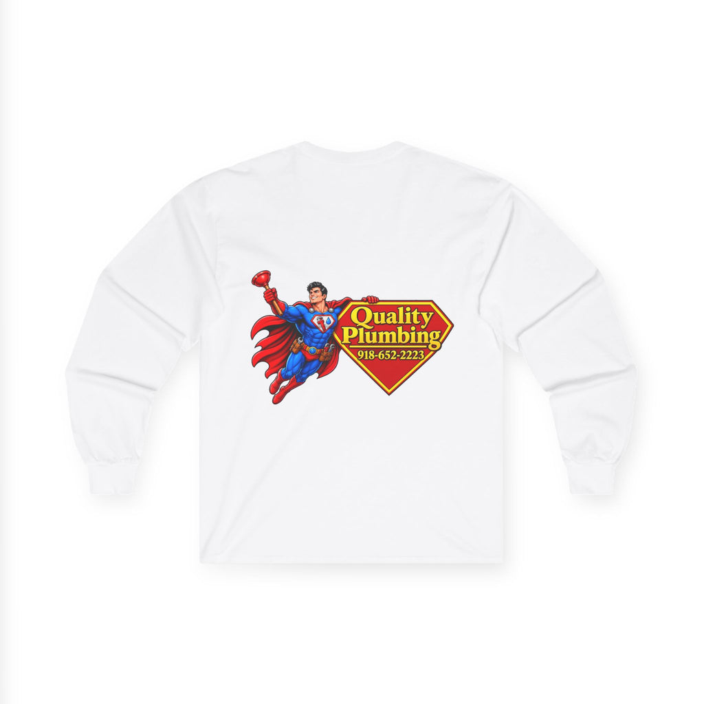 Super Plumber Long Sleeve Tee — "Home of the Super Plumber" Plumbing Hero Shirt