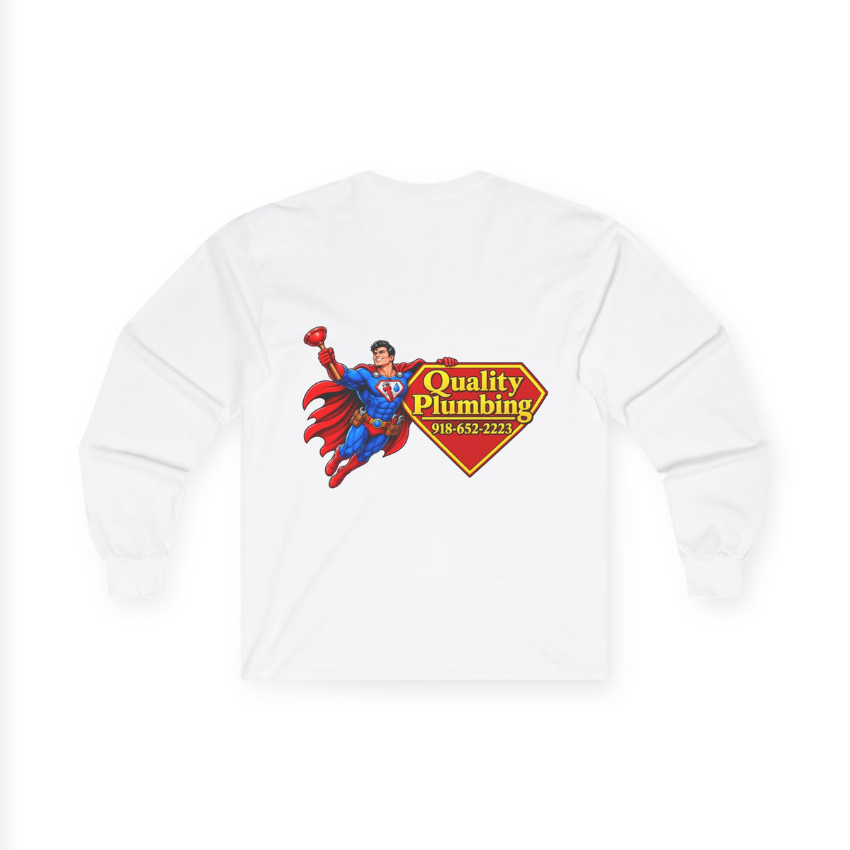 Super Plumber Long Sleeve Tee — "Home of the Super Plumber" Plumbing Hero Shirt
