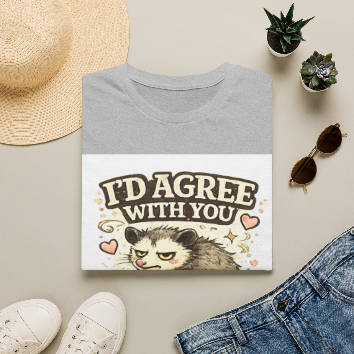I'd Agree With You T-Shirt — Funny Grumpy Cat Quote Tee