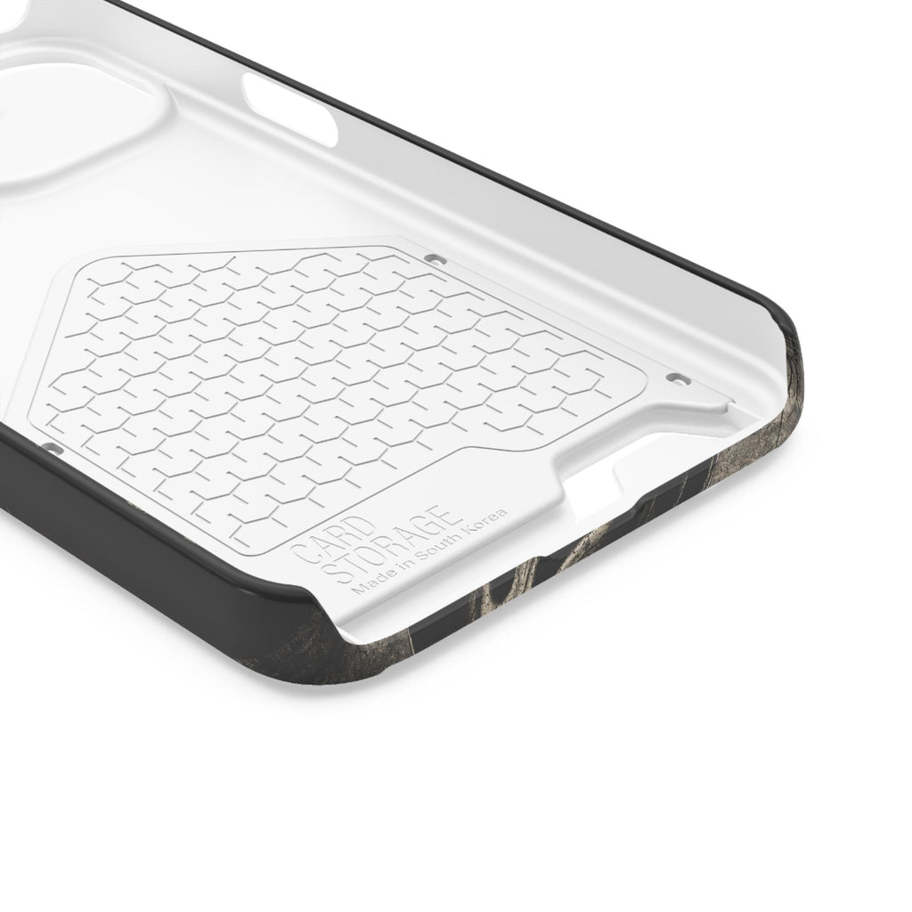 Ghostface Phone Case with Card Holder — Horror Movie Scream Mask Design