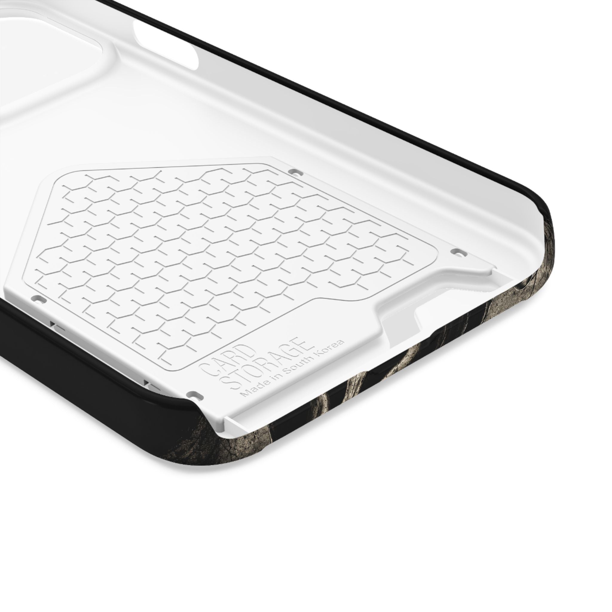 Ghostface Phone Case with Card Holder — Horror Movie Scream Mask Design