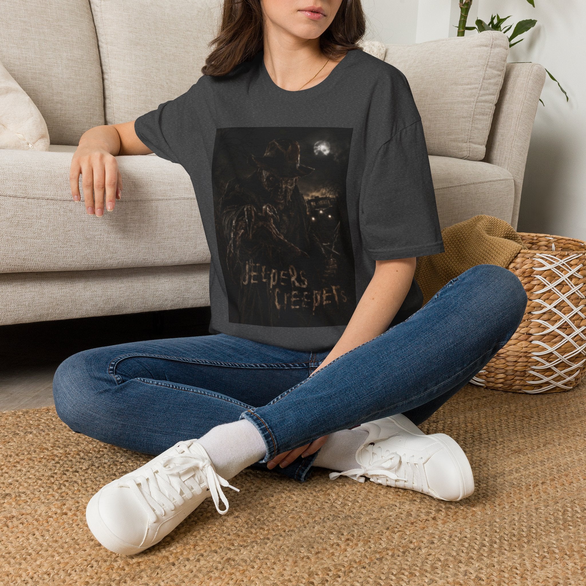 Creepy Cat Moonlit Night T-Shirt — "Creepy Creep" Gothic Graphic Tee
