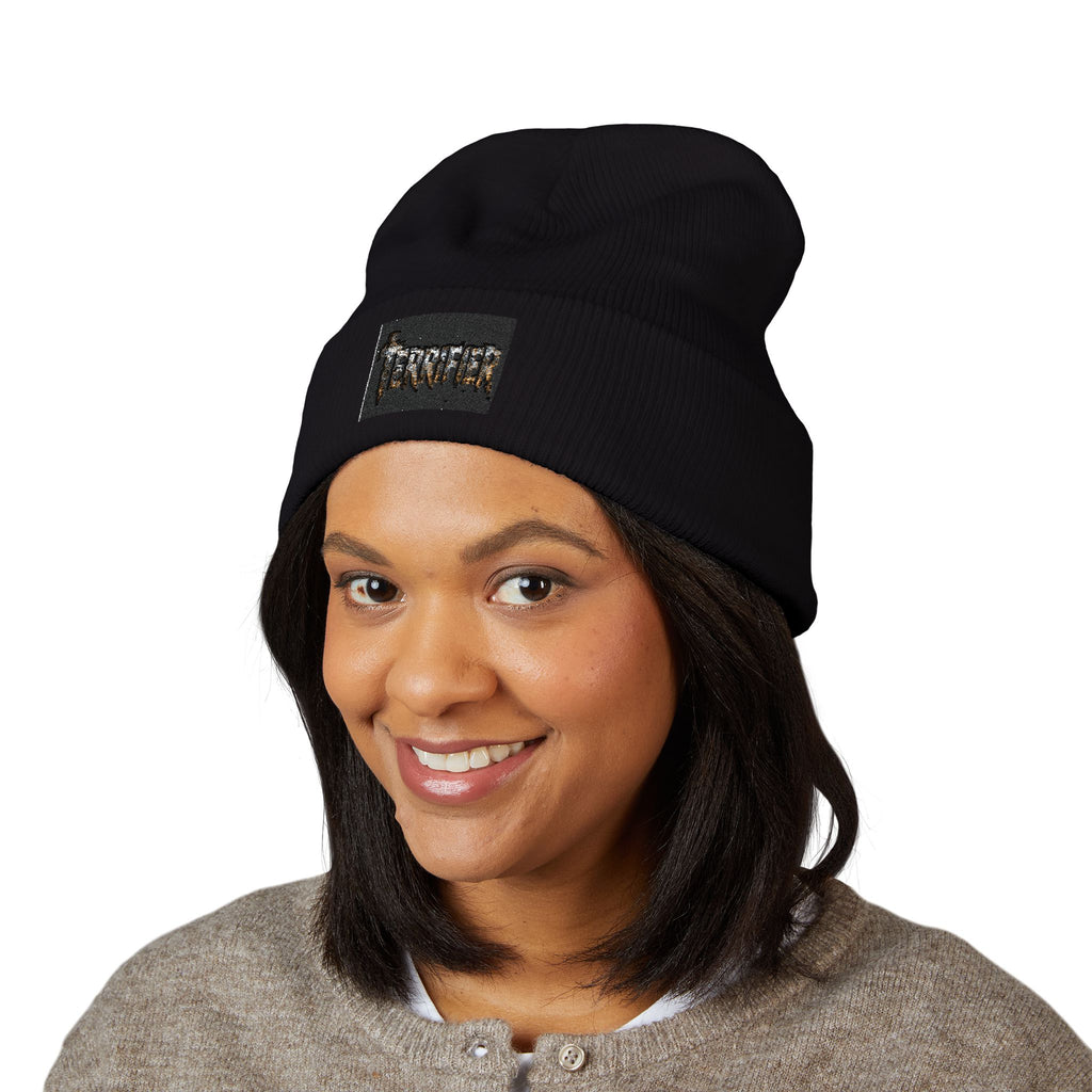 Embroidered 'Forever' Flame Logo Beanie — Classic Cuffed Knit Hat