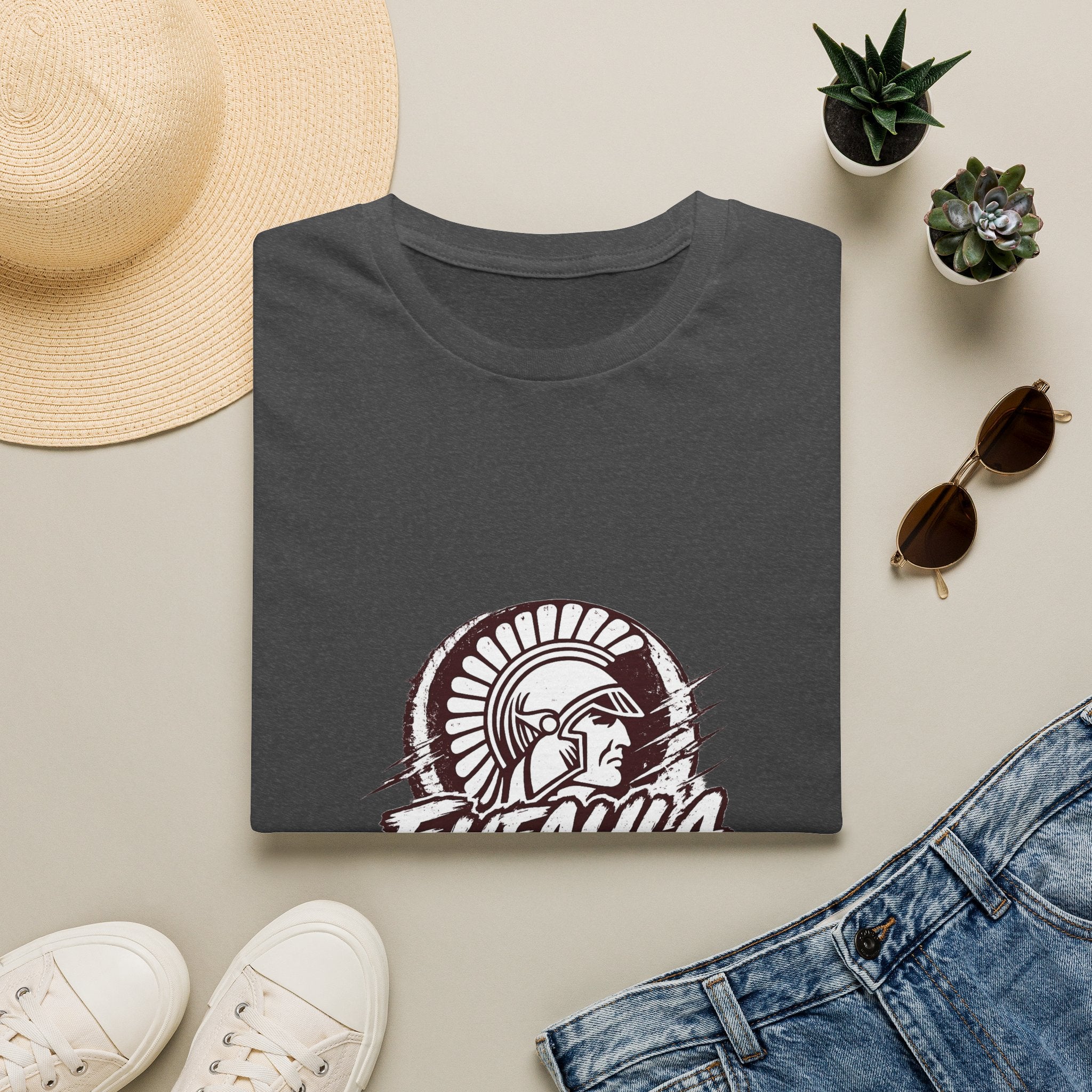 Trojan Helmet Graphic T‑Shirt — Eufaula Ironheads Vintage Sports Tee