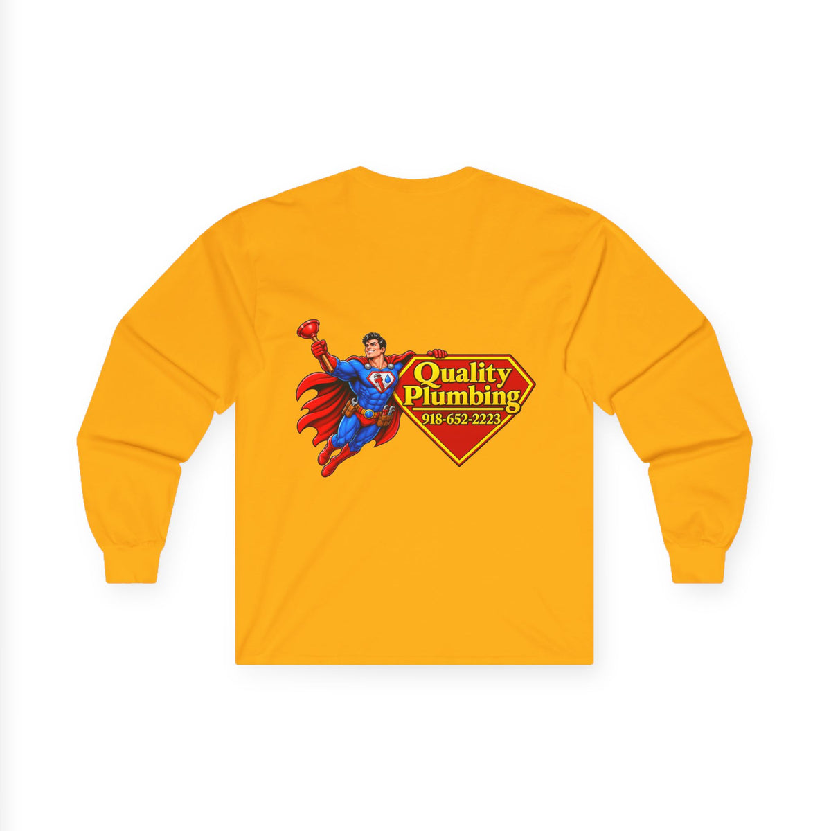 Super Plumber Long Sleeve Tee — "Home of the Super Plumber" Plumbing Hero Shirt
